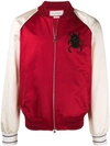 ALEXANDER MCQUEEN ALEXANDER MCQUEEN BEETLE EMBROIDERED BOMBER JACKET - 红色