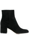 Gianvito Rossi Joelle Round Toe Block Heel Ankle Boots In Black