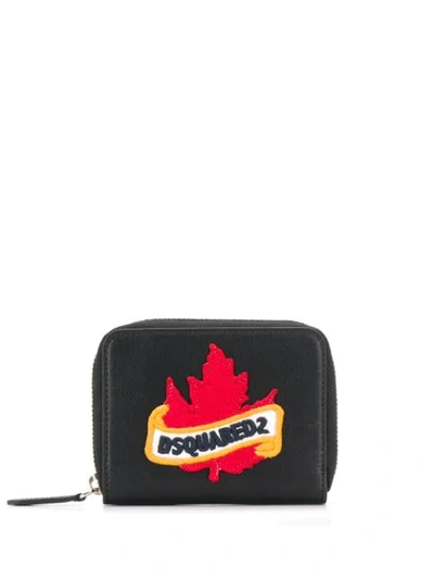 Dsquared2 Maple Leaf Logo Wallet In Black