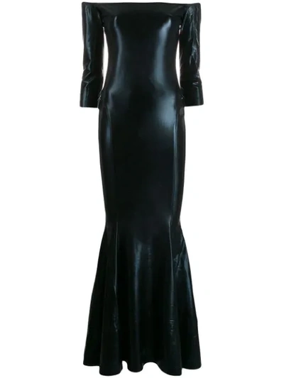 norma kamali faux leather dress Norma Kamali Grace Flared Faux Leather Maxi Skirt