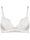 Dolce & Gabbana Soft-cup Satin Bra With Lace Detailing In Bianco Naturale