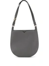 Valextra Mini Hobo Weekend Leather Shoulder Bag In Grey