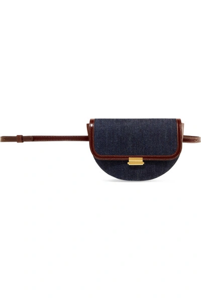 Wandler Anna Denim And Glossed-leather Belt Bag In Blue