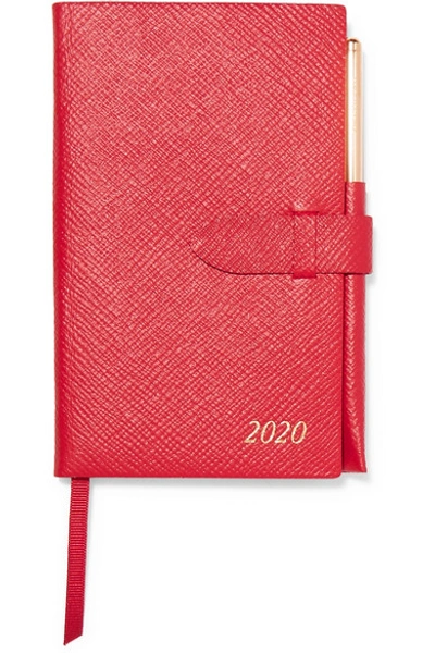 Smythson Panama Textured-leather Diary In Red