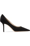 Jimmy Choo Logo Pointed High Heels In Black