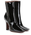 VETEMENTS BOOMERANG PATENT LEATHER ANKLE BOOTS,P00404984