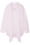 BALENCIAGA NEW SWING OVERSIZED STRIPED COTTON-POPLIN SHIRT