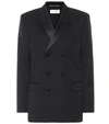 SAINT LAURENT 羊毛双排扣西装式外套,P00402494