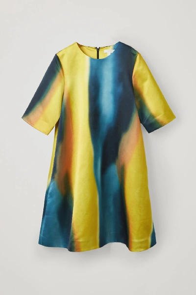 Cos Smooth Printed Dress In Yellow