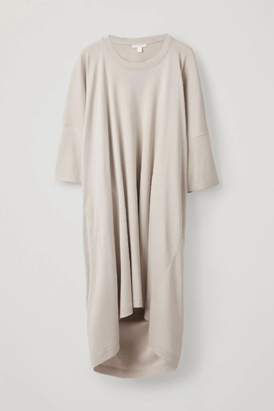 Cos Oversized Jersey T-shirt Dress In Beige