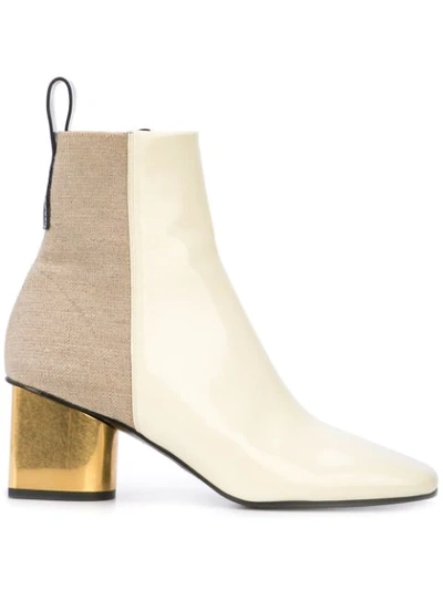 Proenza Schouler Two-tone Leather Ankle Boots In White
