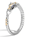 JOHN HARDY LEGENDS NAGA 18K GOLD & SILVER MULTI COIL BRACELET WITH BLUE SAPPHIRE EYES,PROD201620763