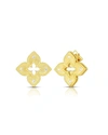 Roberto Coin 18k Yellow Gold Petite Venetian Princess Diamond Quatrefoil Stud Earrings