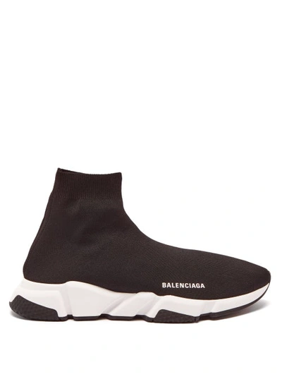 Balenciaga Black Speed Knitted High Top Sneakers