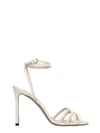 JIMMY CHOO MINI 100 SANDALS IN WHITE PATENT LEATHER,10992211