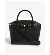Ted Baker Janne Bow Detail Pebbled Leather Zip Tote In Black