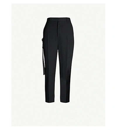 Rick Owens Easy Astaires Tapered Cropped Wool-blend Trousers In Black