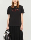 Valentino Printed Cotton-jersey T-shirt In White/ Black