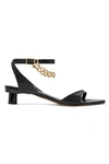 Tibi Nathan Chain-embellished Snake-effect Leather Sandals In Black