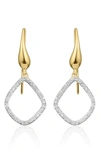 Monica Vinader Gold Plated Vermeil Silver Riva Kite Diamond Earrings In Gold