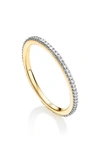 Monica Vinader Gold Plated Vermeil Silver Skinny Diamond Eternity Ring In Gold/ Diamond