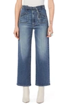 MOTHER THE TIE PATCH RAMBLER ANKLE WIDE LEG JEANS,1817-686