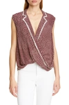 RAG & BONE DEAN DOT WRAP FRONT SLEEVELESS TOP,W294A29ME