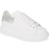 Alexander Mcqueen Chunky Sole Sneakers In White/ Silver Croc