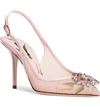 DOLCE & GABBANA FLORAL CRYSTAL SLINGBACK PUMP,CG0334AA138