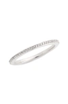 Monica Vinader Skinny Sterling Silver And Diamond Eternity Ring In Diamond/ Sterling Silver