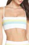 L*space Rebel Bikini Top In White/ Light Turq/ Lemonade