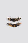 NA-KD DOUBLE PACK RESIN HAIR CLIPS - BROWN