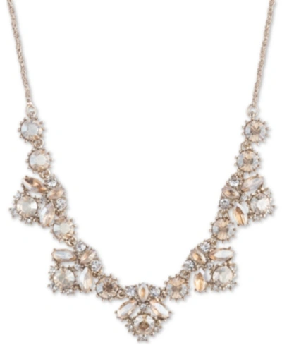 Marchesa Crystal Cluster Collar Necklace, 16" + 3" Extender In Gold