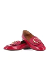 Chloé C Embellished Loafers In Red