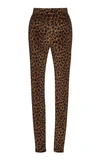 ATTICO HIGH-WAISTED LEOPARD-PRINT VELVET SKINNY trousers,744845