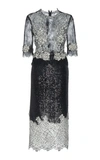 COSTARELLOS SEQUIN-EMBELLISHED CHANTILLY LACE SHEATH DRESS,765749