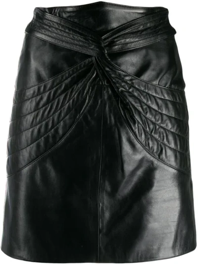 Isabel Marant Chaz Quilted Leather Mini Skirt In Black