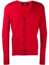 Dsquared2 Slim-fit Cardigan In Red