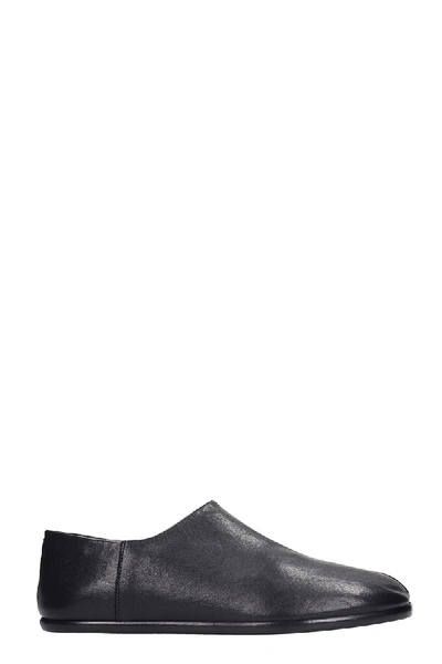 Maison Margiela Tabi Collapsible-heel Split-toe Leather Loafers In Black