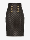 BALMAIN BALMAIN QUILTED LEATHER SKIRT,SF14660L06913687059