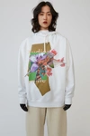 ACNE STUDIOS Flower-print hooded sweatshirt Green/multi