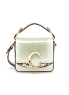 CHLOÉ 'Chloé C' suede panel mini leather top handle bag