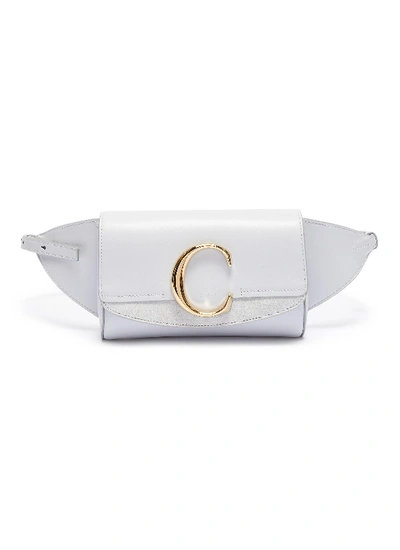 Chloé ' C' Suede Panel Leather Bum Bag In Grey