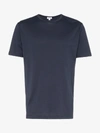 Sunspel Short Sleeve Mock Turtle T-shirt In Blue