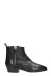 GOLDEN GOOSE VIAND BLACK LEATHER ANKLE BOOTS,10993115