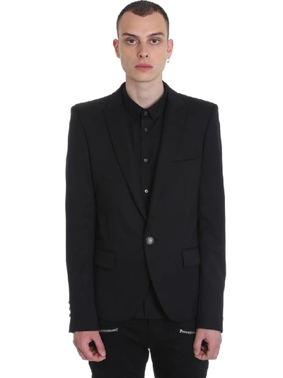 Balmain Jacket In Black Cotton