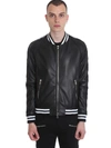 BALMAIN BOMBER IN BLACK LEATHER,10992966