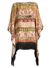 ETRO Berry Printed Silk Poncho