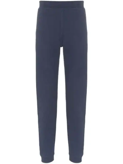 Sunspel Tapered Cotton-jersey Sweatpants In Blue