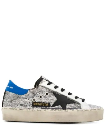 Golden Goose Hi Star Trainers In Leopard Silver Paillettes